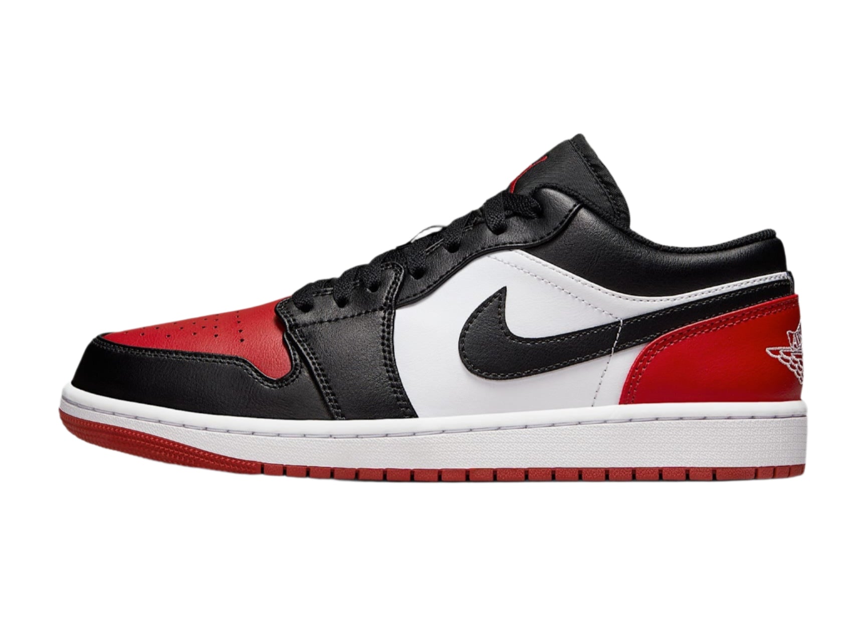 Air Jordan 1 Low Bred Toe 2.0 black red white SKU 553558-131