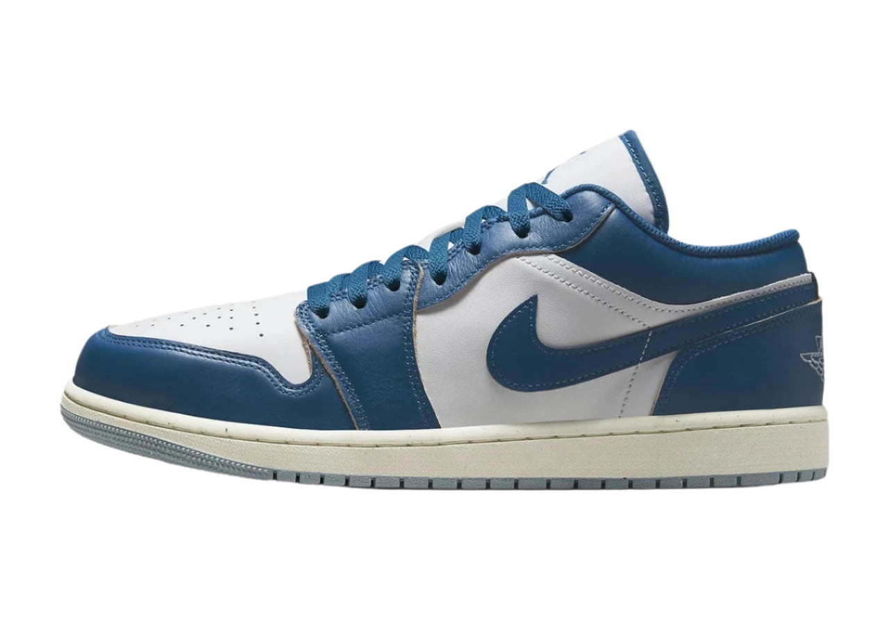 Side view of Air Jordan 1 Low Industrial Blue FN5214-141 sneaker