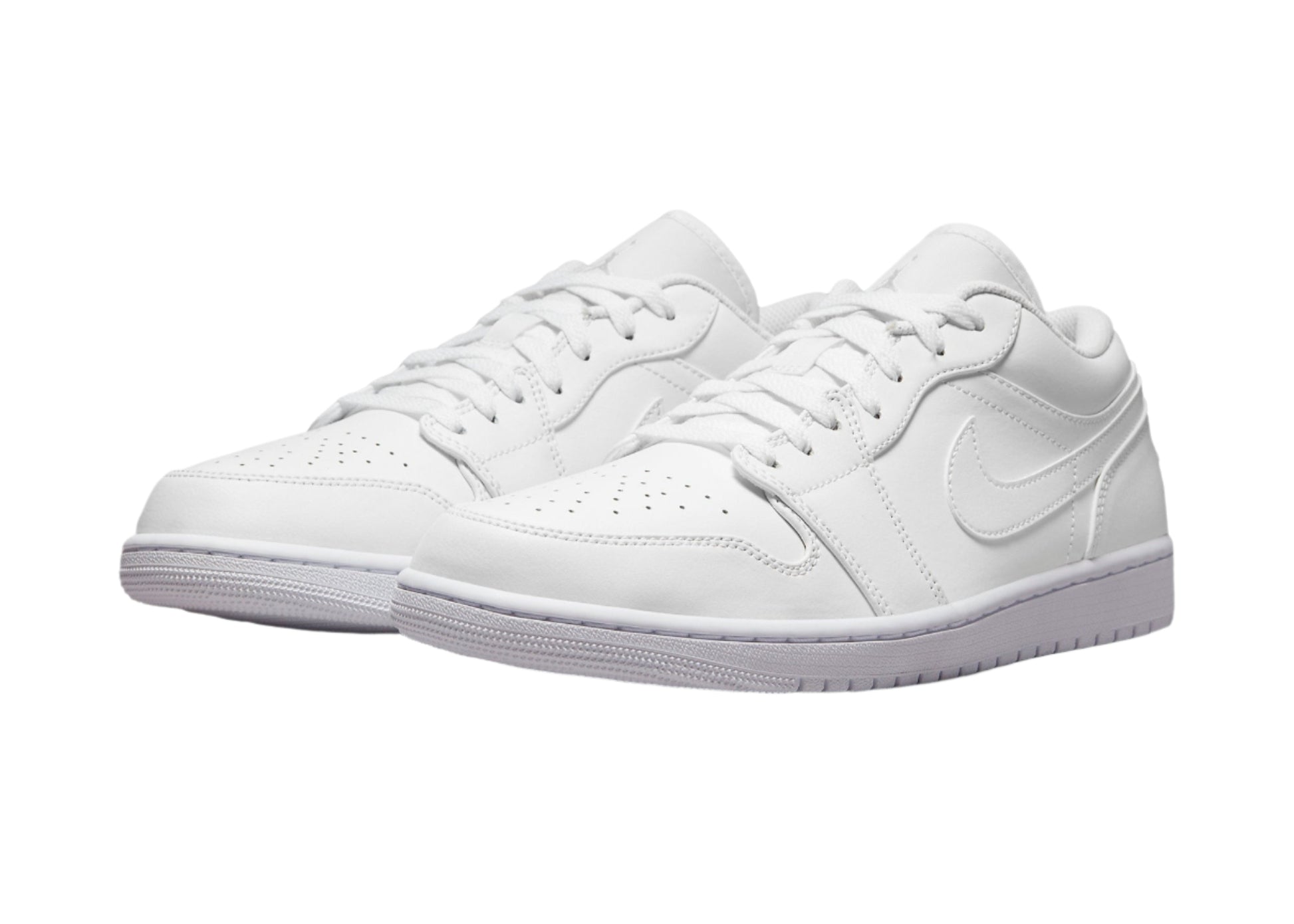 Air Jordan 1 Low Triple White 553558-136 On Feet View