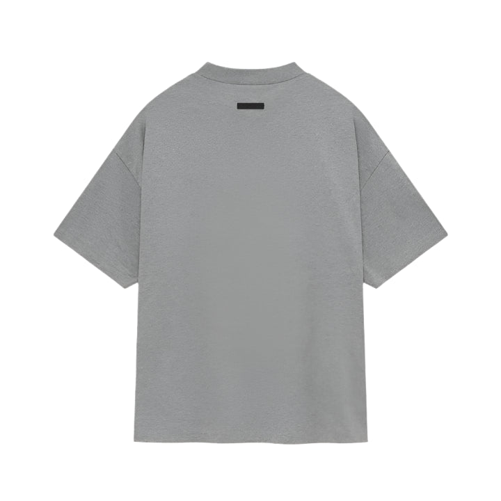 Back view of Fear of God Essentials Tee in Dark Heather Gray