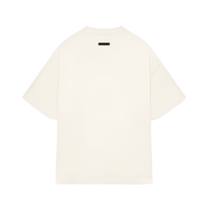 Back view of Essentials tee in Shell color