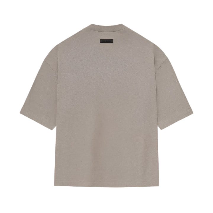 Back view of Essentials Tee in Core Heather