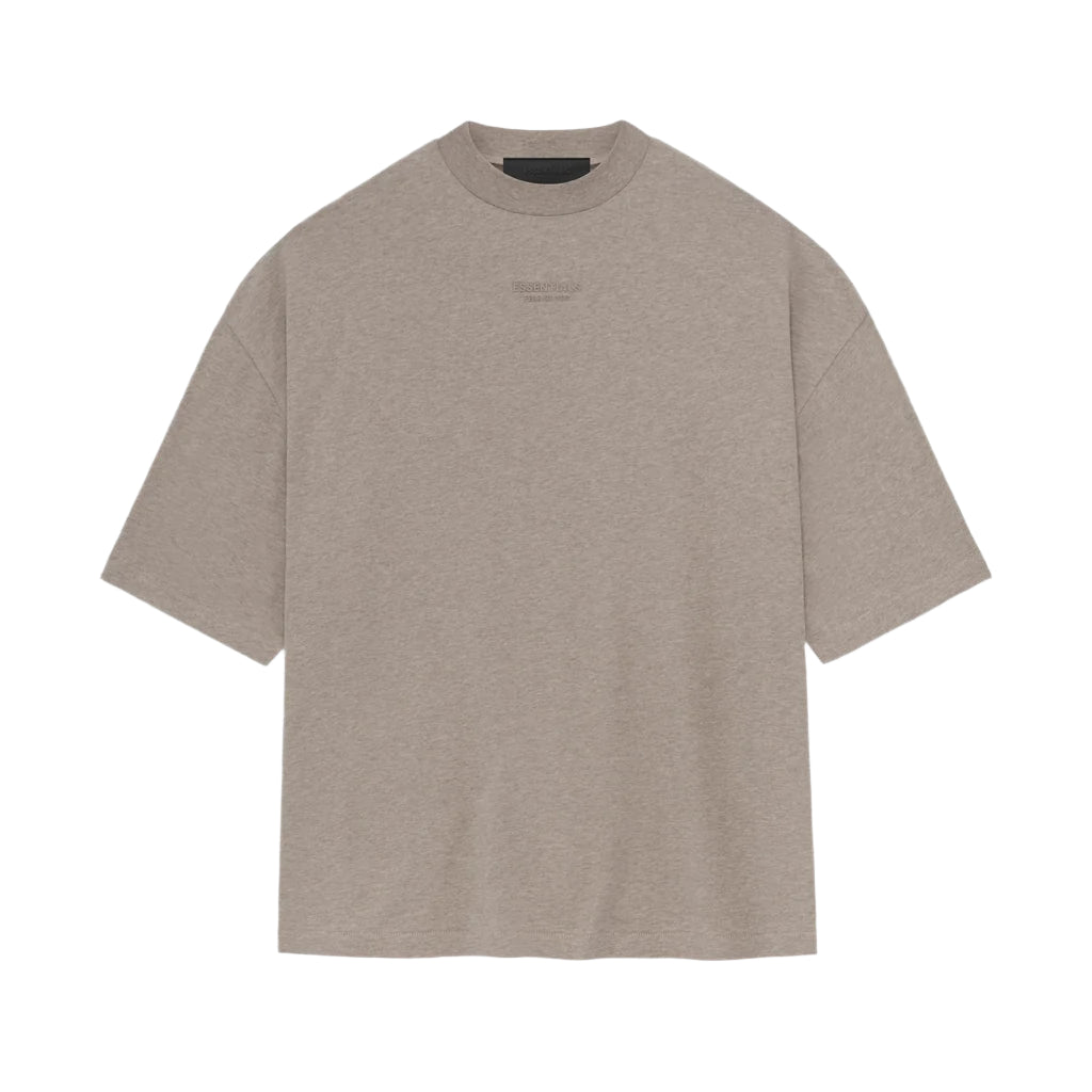 Front view of Fear of God Essentials Tee in Core Heather