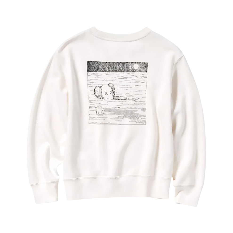 Back view of Off White KAWS x Uniqlo Sweatshirt