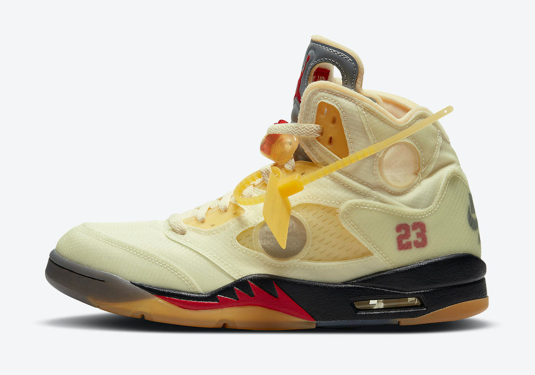 jordan5offwhitesail