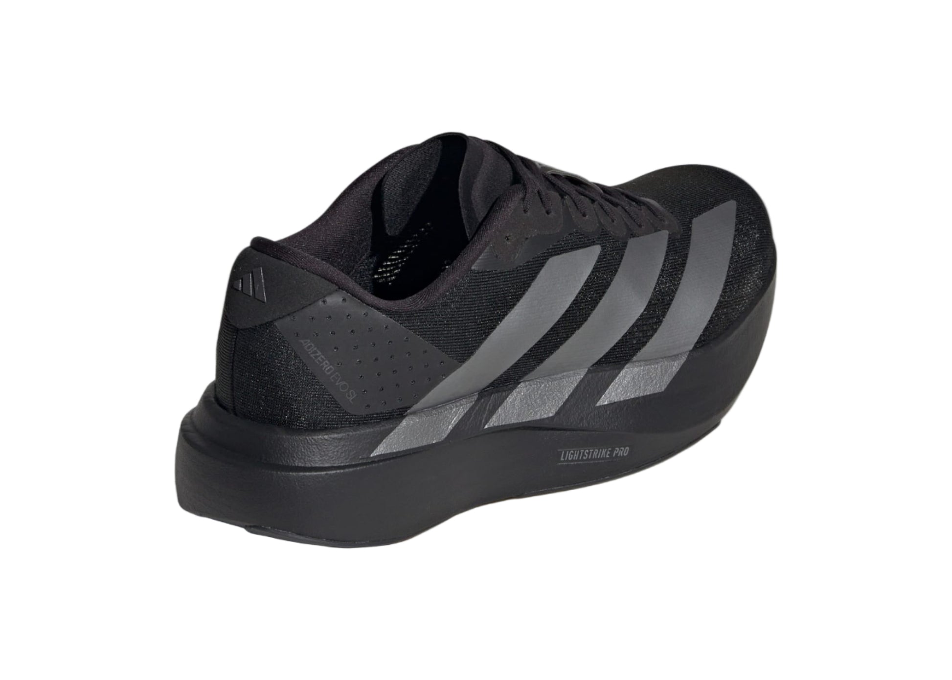 Adidas Adizero Evo SL "Black Iron Metallic" JR4888 Heel View