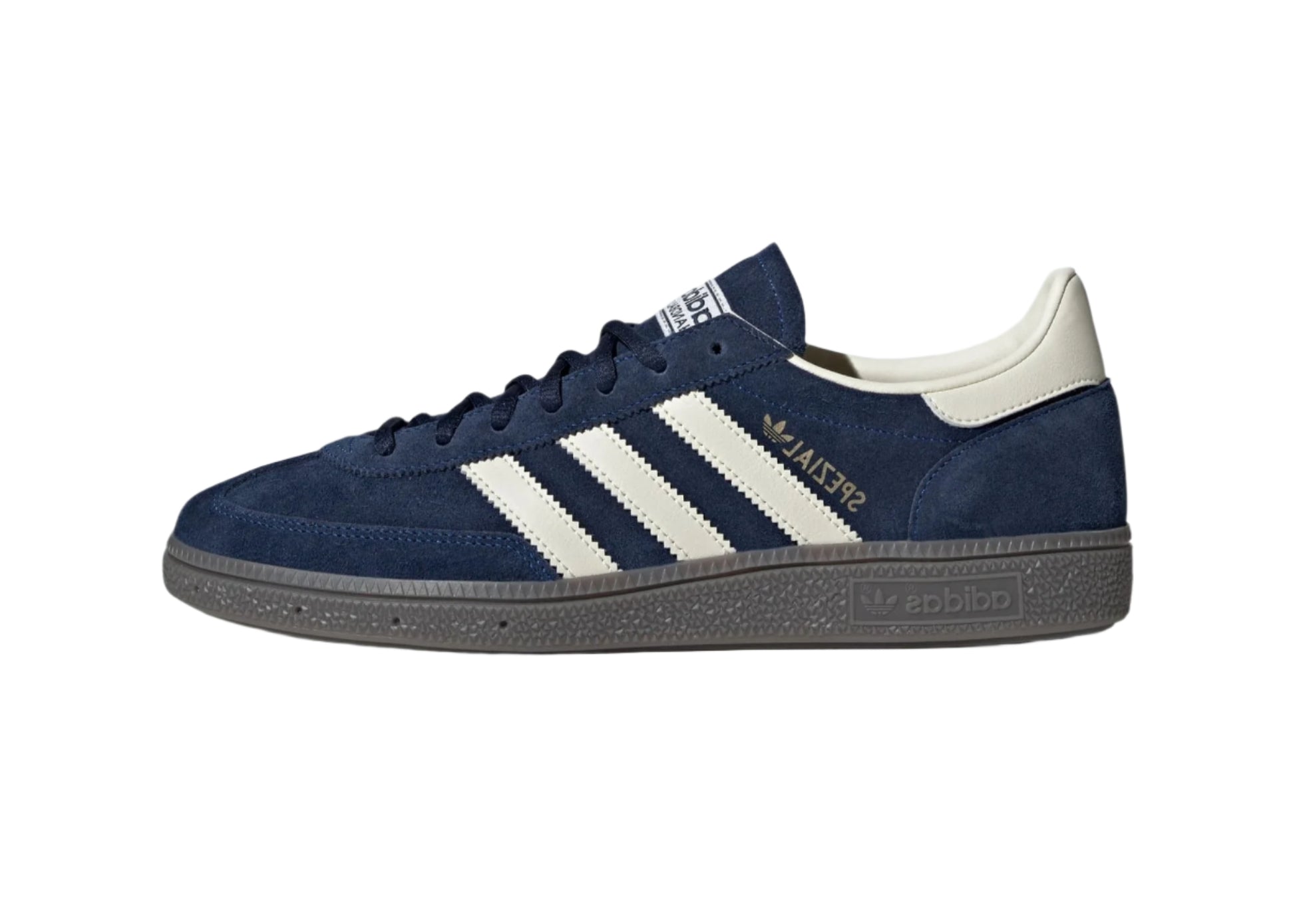 Side view of Adidas Handball Spezial Night Indigo with gum sole