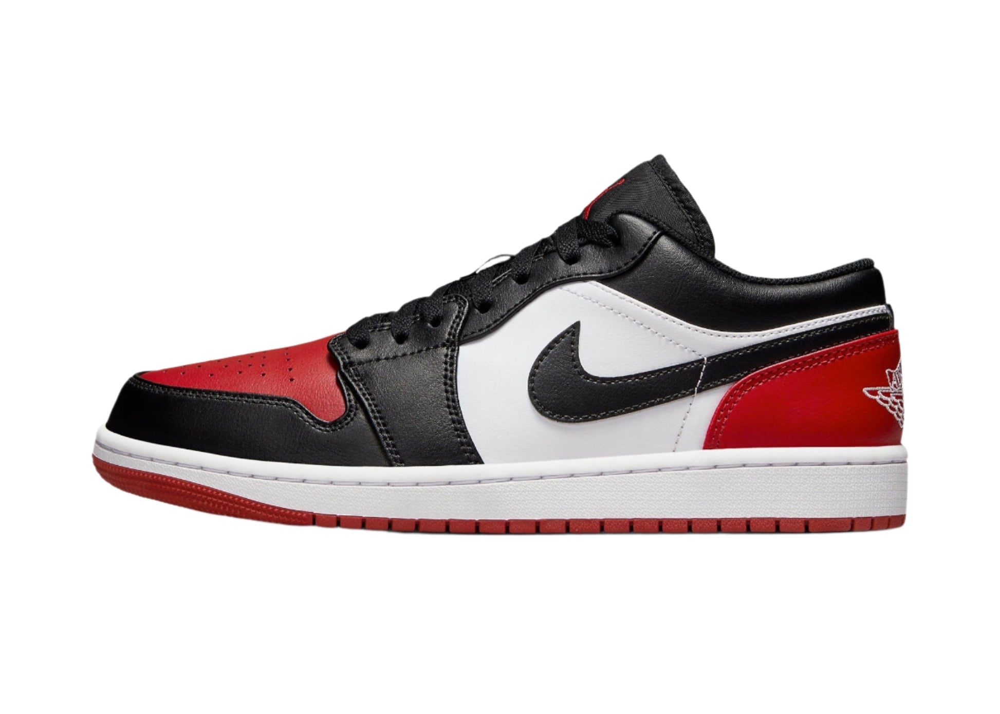 Air Jordan 1 Low Bred Toe 2.0 553558-161 Side View