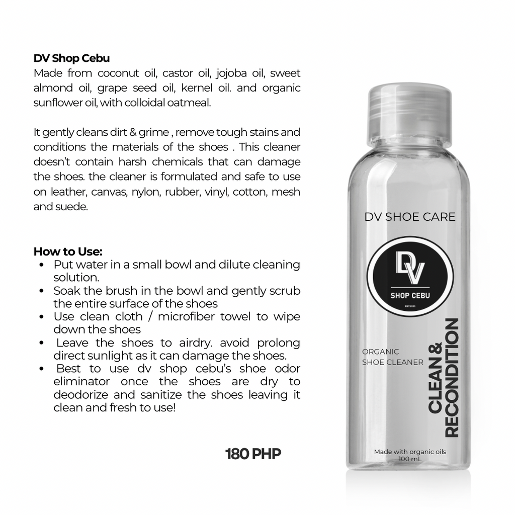 Cleaning sneakers using DV Shoe Cleaner 100ml solution