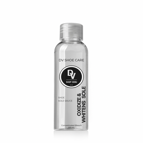 Front view of DV Shoe Sole White 100ml bottle for sneaker sole restoration