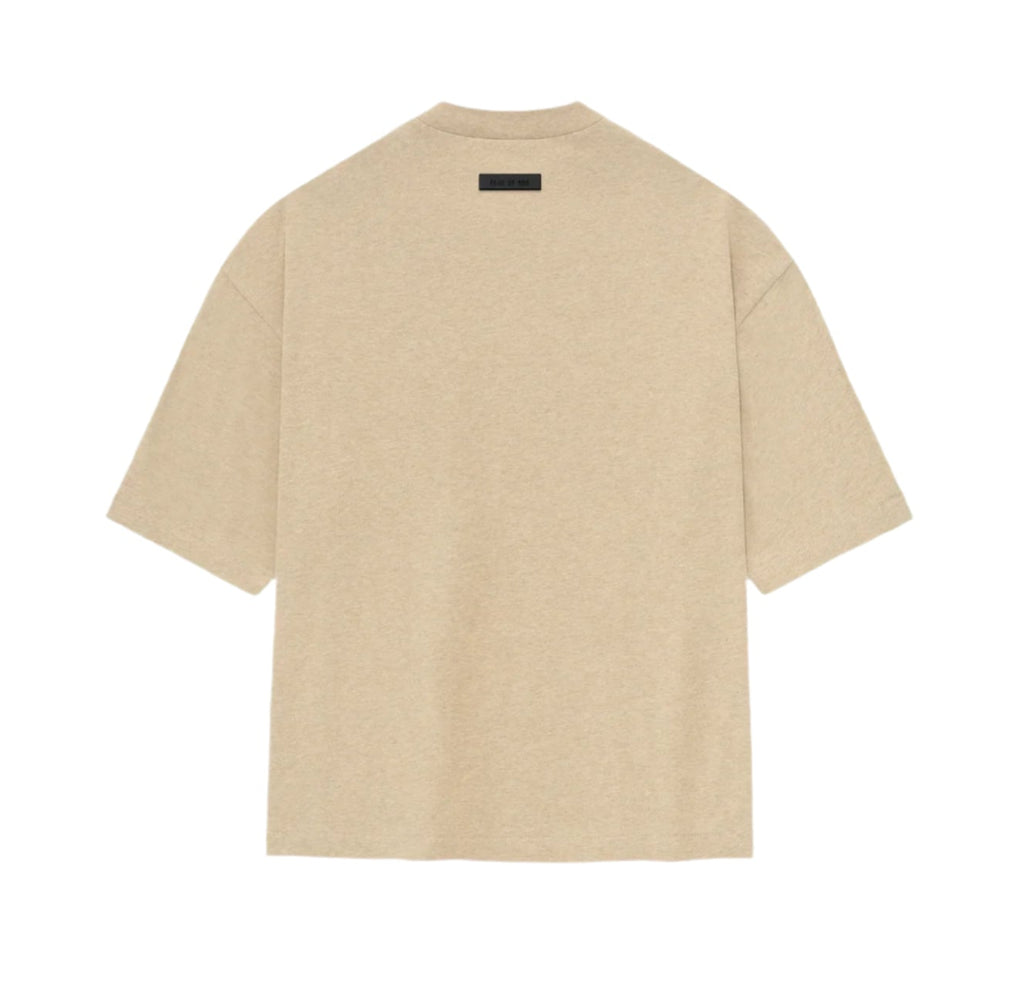 Back view of Essentials Tee in Gold Heather