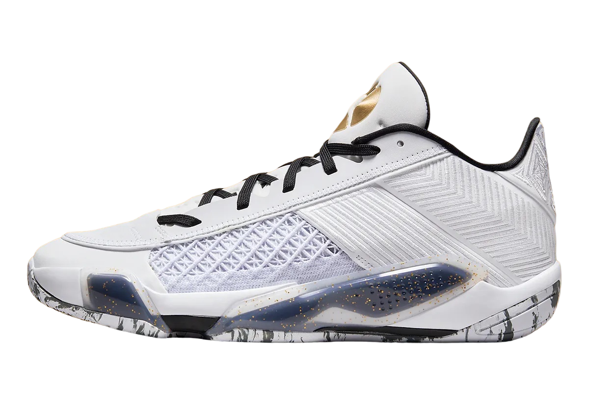 Jordan 38 Low White Metallic Gold