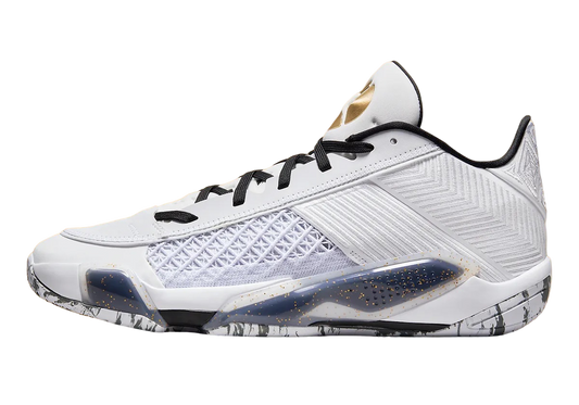 Jordan 38 Low White Metallic Gold