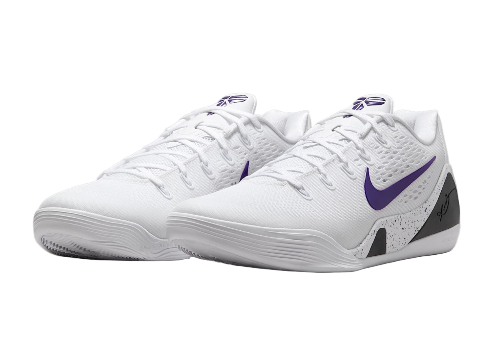 Nike Kobe 9 Protro Low White Court Purple IH1401-100 On Feet View