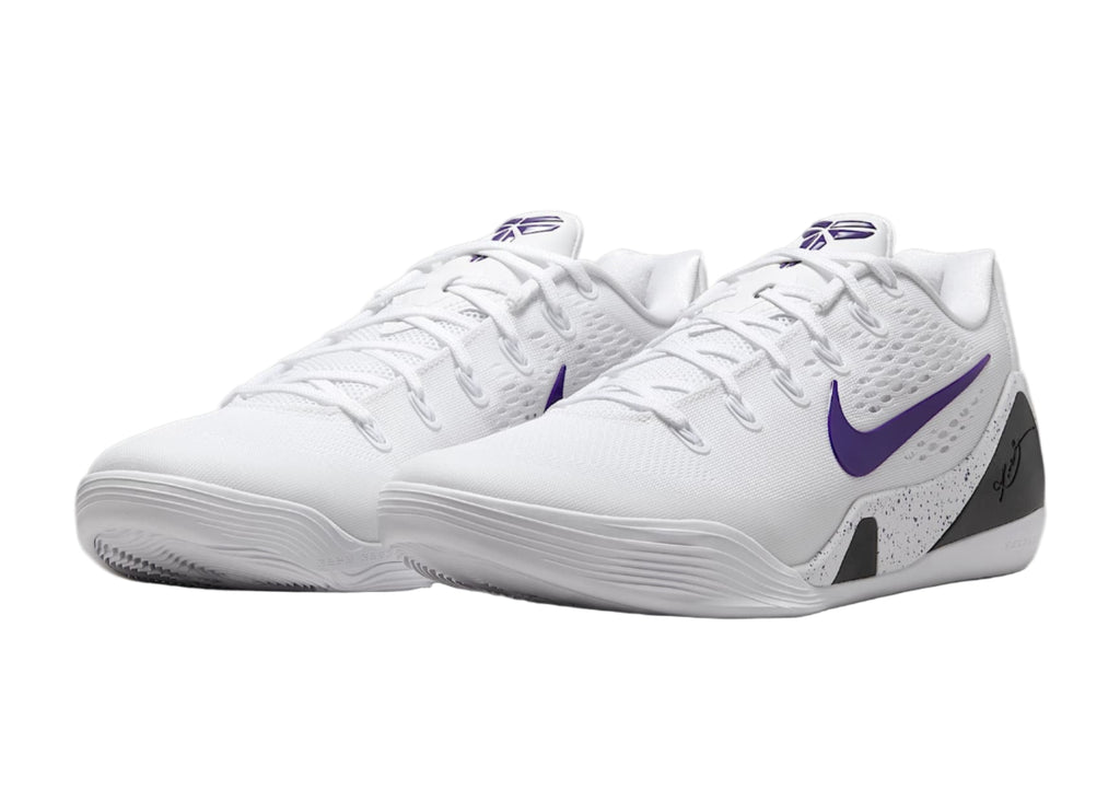 Nike Kobe 9 Protro White Court Purple IH1401-100 On Feet View