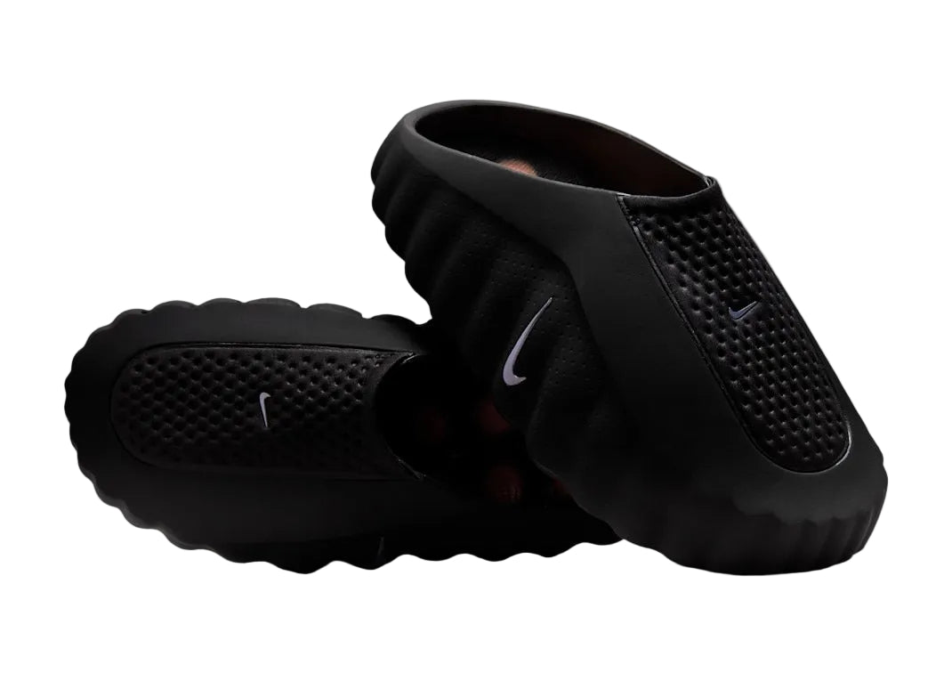 Nike Mind 001 Pregame Slide “Black Chrome” Front View