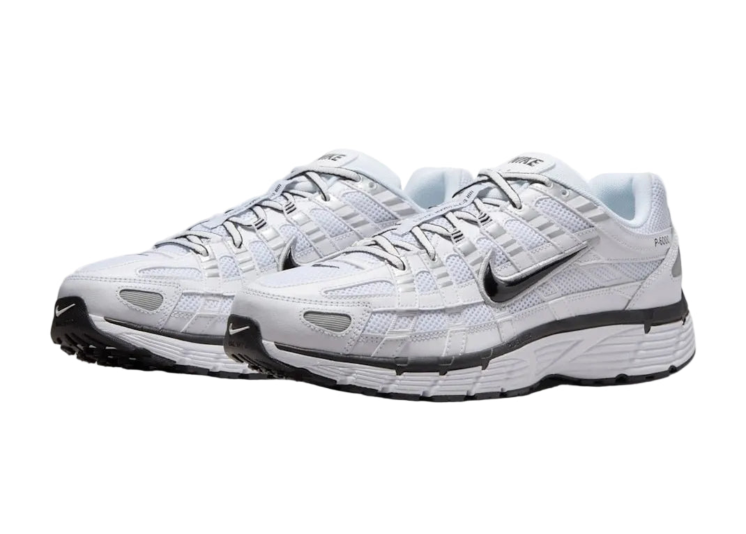 Nike P-6000 “White Metallic Silver Black” CD6404-107 Front View