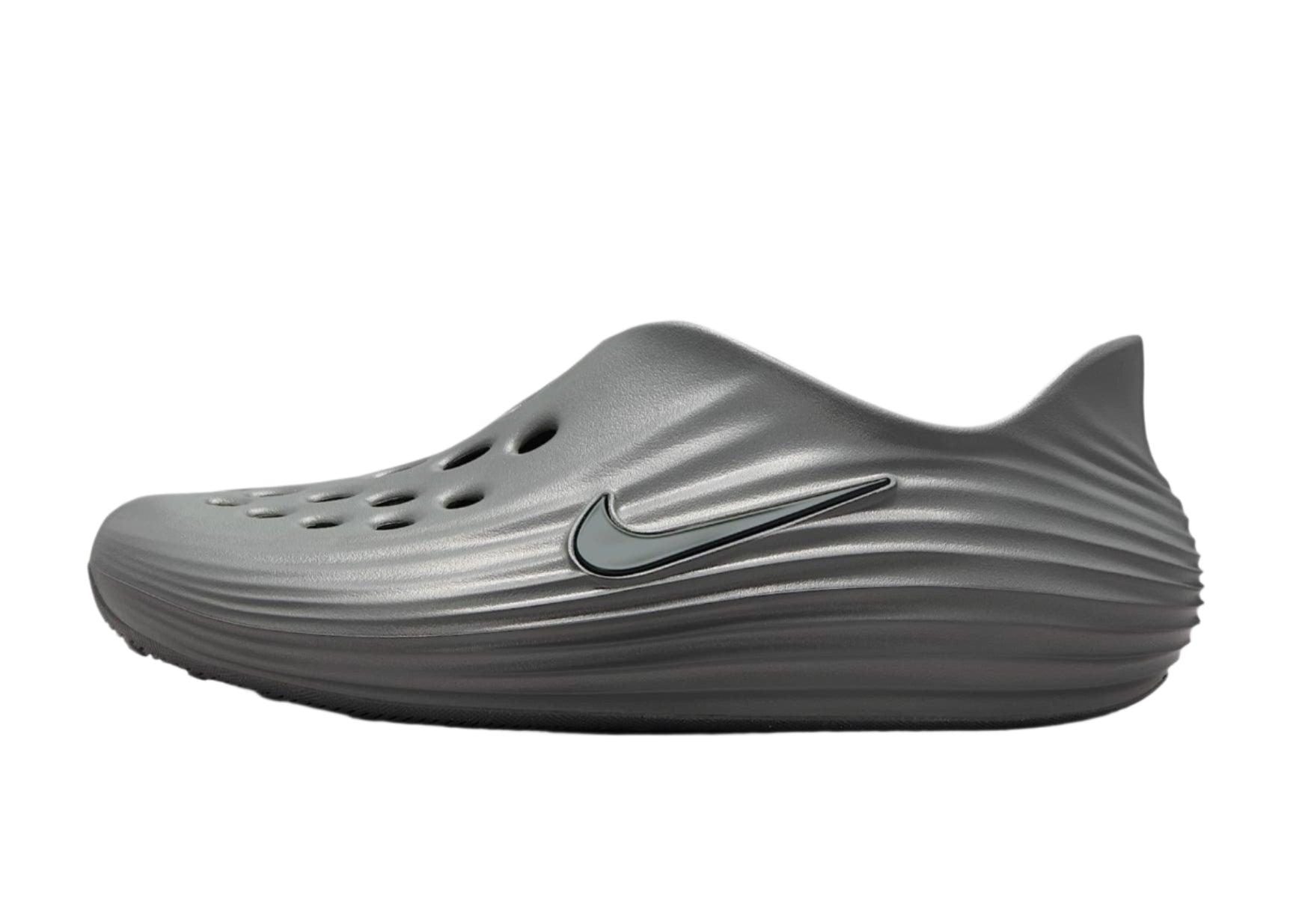 Side view of Nike ReactX Rejuven8 Slide Grey HV5060-002