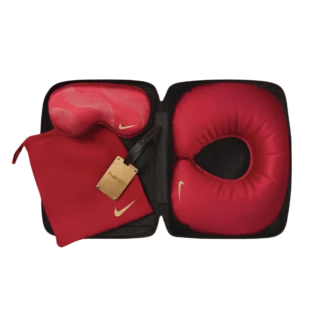 Top angle showcasing compartments of Nike Travel Kit Chinese New Year pouch