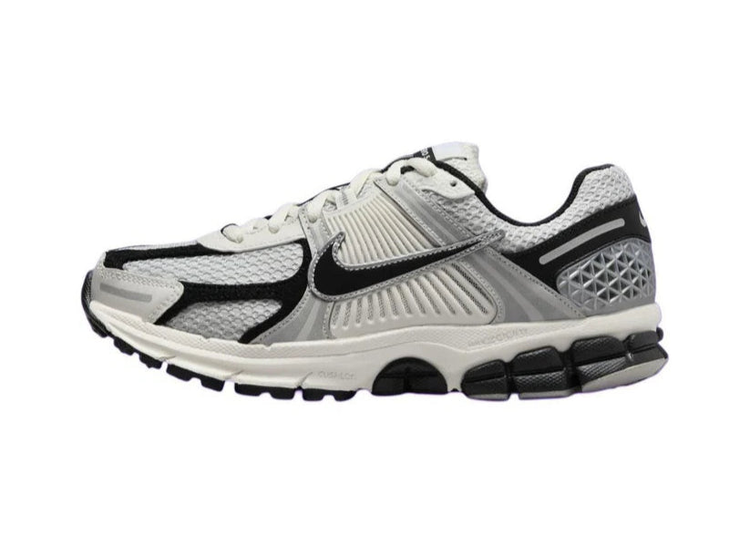 Side view of Nike Vomero 5 Photon Dust / Black sneakers HQ1182-001