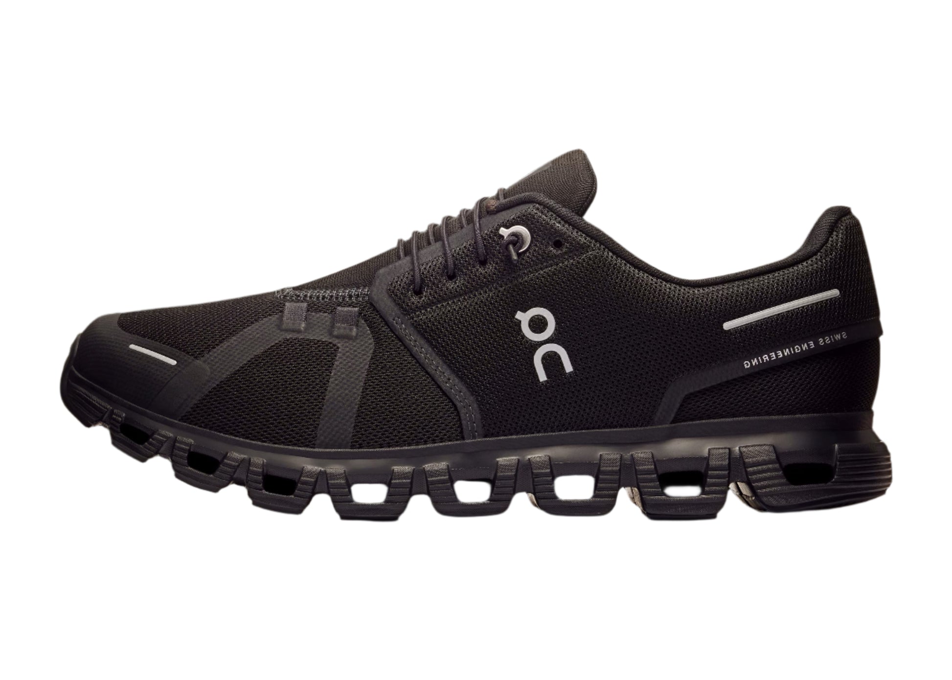 On Cloud 6 All Black sneakers side view – lightweight everyday performance shoes