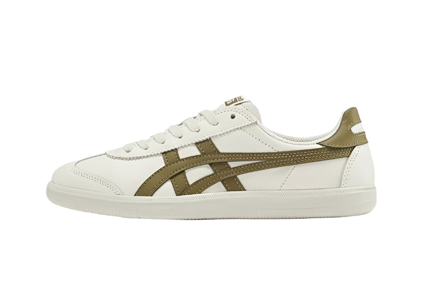 Side view of Onitsuka Tiger Tokuten White Moss Green leather sneakers