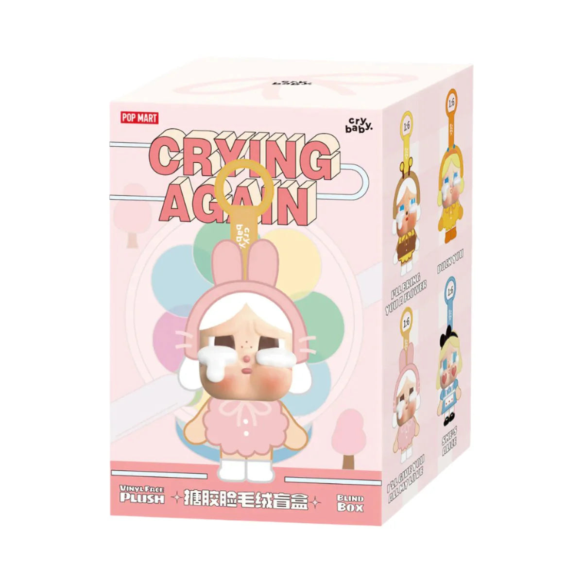 Pop Mart Crybaby “Crying Again” plush blind box packaging